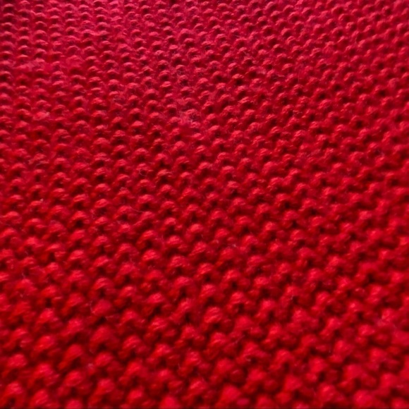 𝅺deane & White Red Knit Poncho Size L/XL - Picture 3 of 5